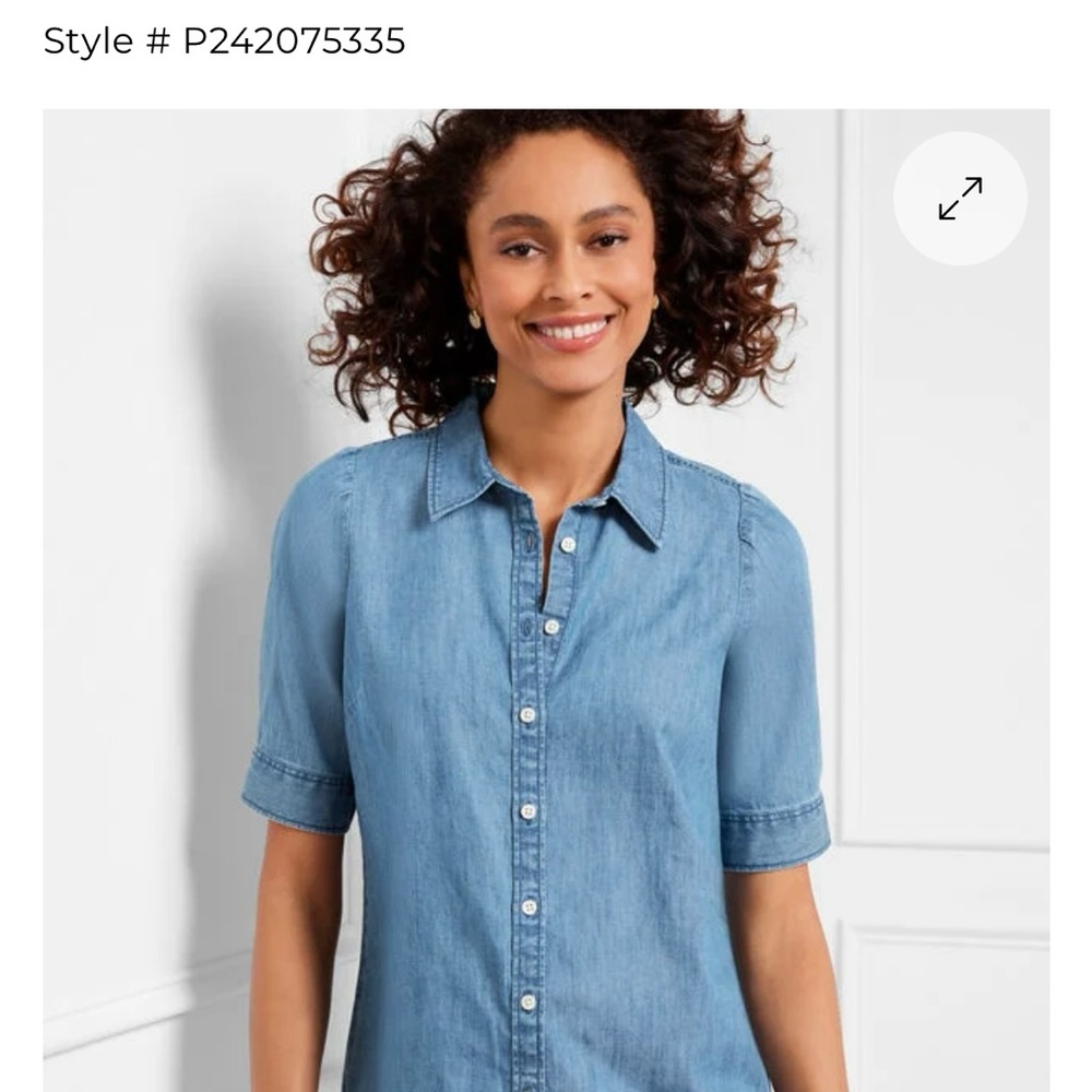 Talbots short-sleeve denim top.  Brand new.